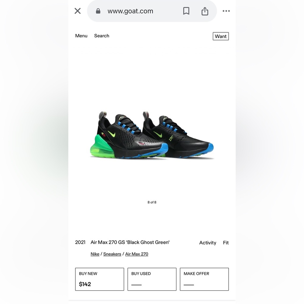 Women’s Nike Air Max 279 Gs ( ghost Green)